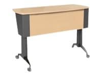 Spectrum Pivot Premier Workstation - sit/standing desk - rectangular with rounded sides - misted zephyr with silver