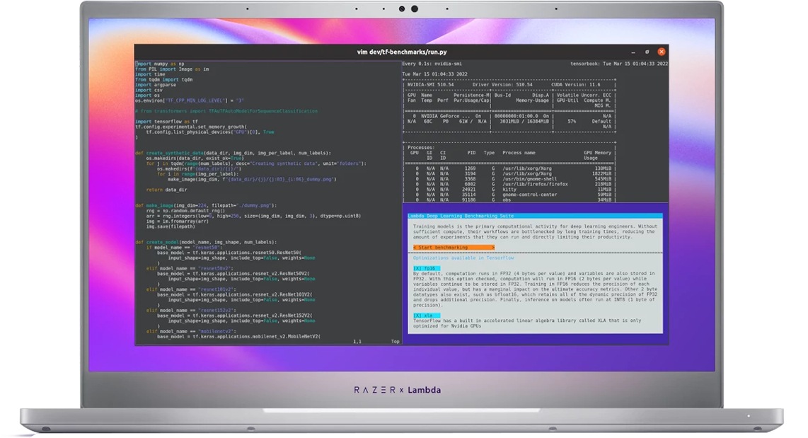 Lambda Core i7-12800H 32GB RAM 1TB Tensorbook