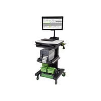 Newcastle Systems NB Series cart - for LCD display / CPU / industrial thermal printer / scaner - black