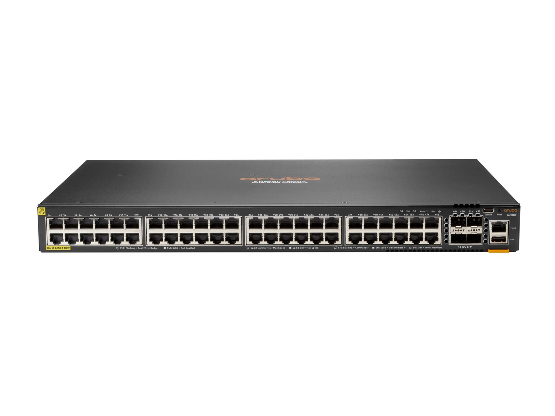 HPE Aruba Networking CX 6200F 48G 4SFP Switch - switch - Max. Stacking Distance 10 kms - 48 ports - managed -