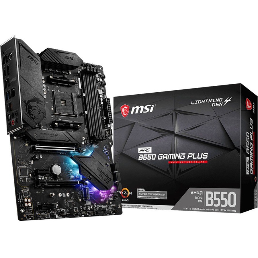 MSI MPG B550 GAMING PLUS Desktop Motherboard - AMD B550 Chipset - Socket AM