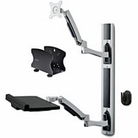 StarTech.com Wall Mount Workstation w/Desktop PC Bracket, Articulating Single Monitor Mount/Keyboard Tray, Standing Desk