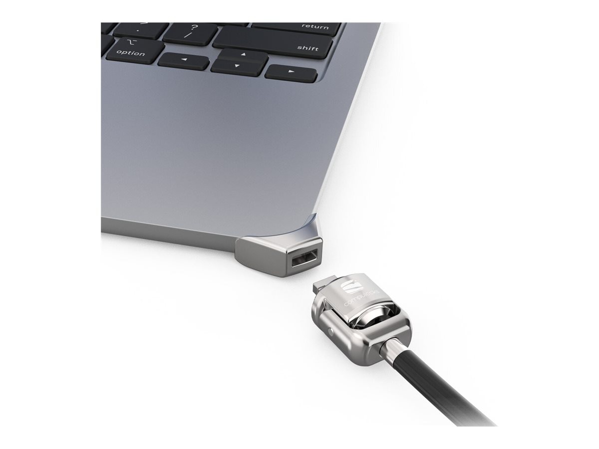 Compulocks Ledge Lock Adapter for MacBook Air 15" M2-M4 with Keyed Cable Lock Silver - system security kit - key lock