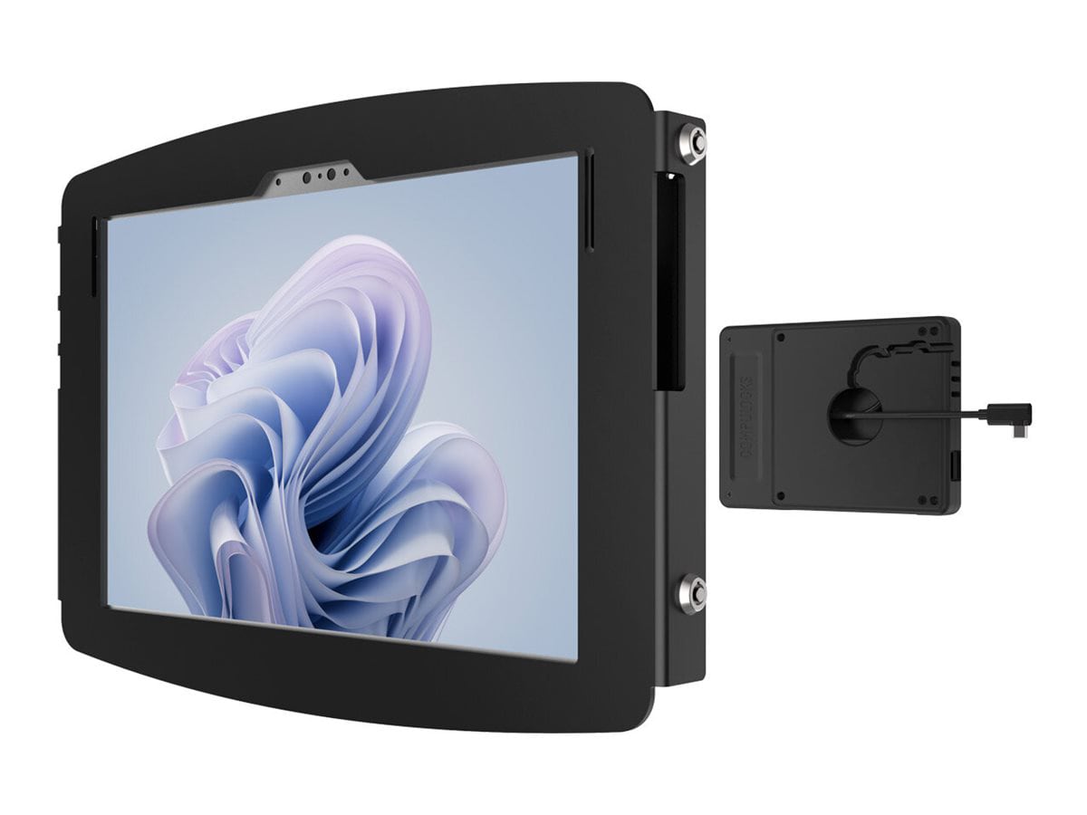 Compulocks Surface Pro 8-10 Space Enclosure Wall Mount Plus Hub Black mounting kit - for tablet - black