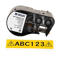 Brady 1" All Weather Permanent Adhesive Vinyl Label Tape with Ribbon for BMP41/BMP51/M511 Printers - Black on Yellow