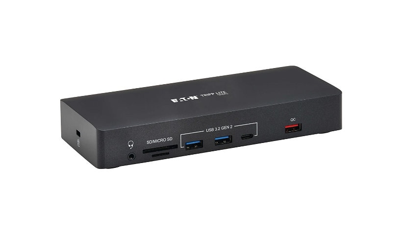 Tripp Lite USB C Dock Triple Display 4K60Hz HDMI/DisplayPort VGA USB Hub Gbe 100W PD Charging