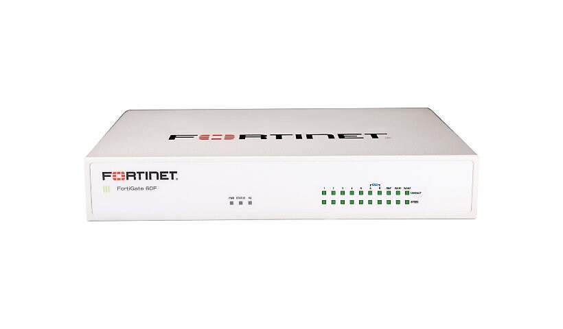 Fortinet FortiGate 60F - security appliance - with 1 year FortiCare Premium Support + 1 year FortiGuard Enterprise
