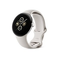 Google Pixel Watch 2 - polished silver aluminum - smart watch with active band - porcelain - 32 GB