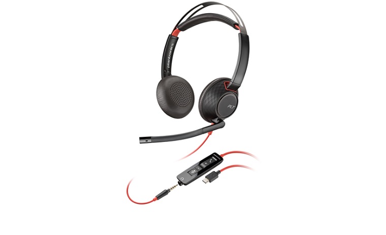 Poly Blackwire 5220 本体 ヘッドセット Poly Blackwire 5220 Binaural Wired Headset - 3.5mm /USB-C Adapter