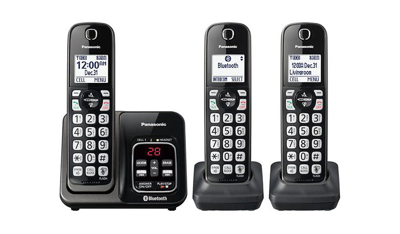 Panasonic Link2Cell KX-TGD663 - cordless phone - answering system - with Bluetooth interface with caller ID + 2