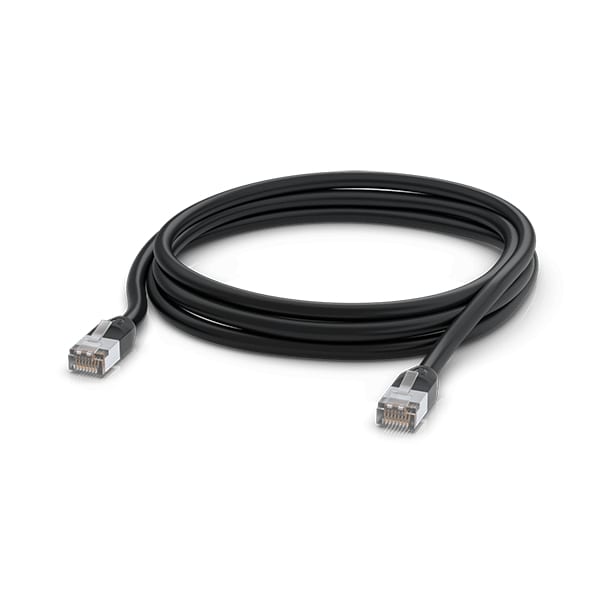 Ubiquiti UISP 3m Shielded RJ-45 Plug Outdoor Patch Cable - Black