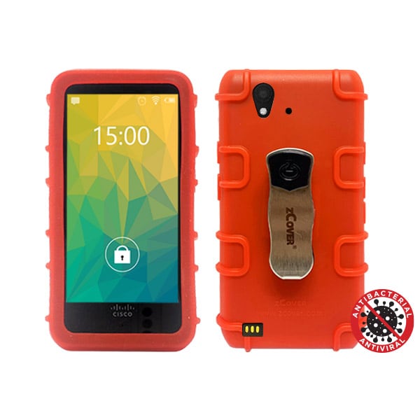 zCover Dock-in-Case Rugged Silicone Case for Webex 840 Wireless and Versity 9240 Phone - Red