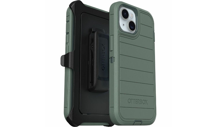 OtterBox Defender Series Pro Rugged Carrying Case (Holster) Apple iPhone 15, iPhone 14, iPhone 13 Smartphone - Forest