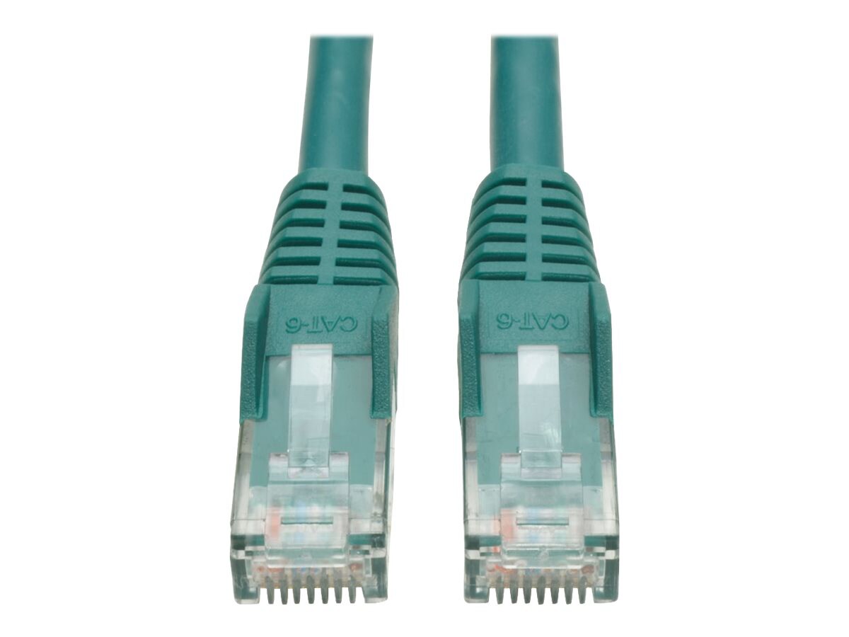Eaton Tripp Lite Series Cat6 Gigabit Snagless Molded (UTP) Ethernet Cable (RJ45 M/M), PoE, Green, 25 ft. (7.62 m) -
