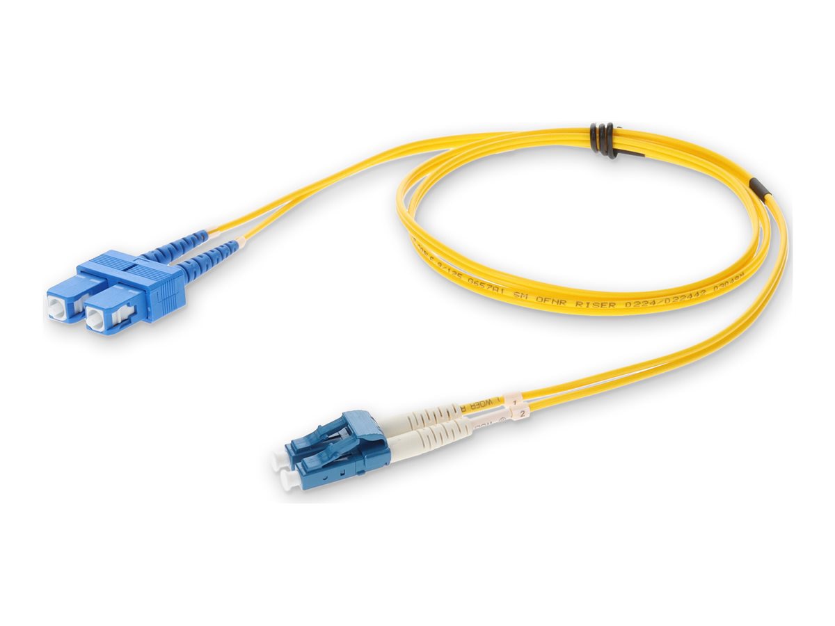 Proline 8m SC to LC Yellow OS2 Duplex OFNR (Riser-Rated) TAA SMF Fiber Patc