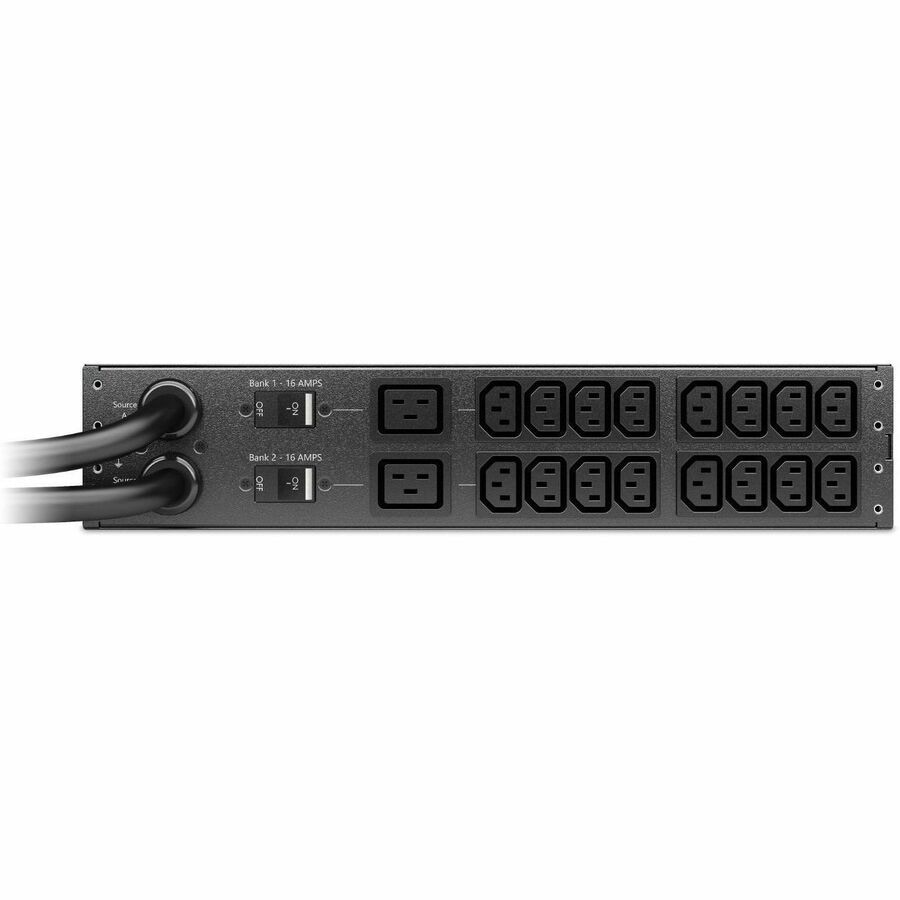 APC Netshelter Rack Automatic Transfer Switch, 2U, 32A, 230V, 2 IEC 309 IN, 16 C13, 2 C19 OUT, 50/60 Hz