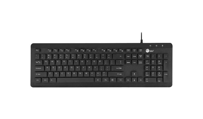 SIIG Industrial Grade Washable & Dustproof USB Multimedia Keyboard - clavier - QWERTY - noir