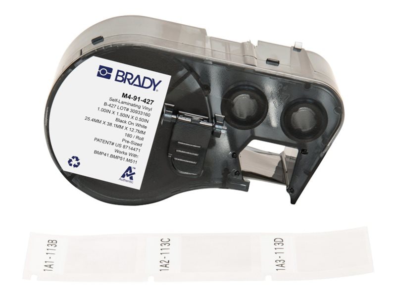 Brady B-427 - self-laminating labels - matte - 180 label(s) - 25.4 x 38.1 mm
