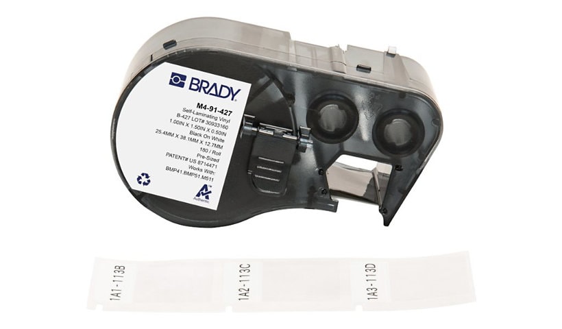 Brady B-427 - self-laminating labels - matte - 180 label(s) - 25.4 x 38.1 mm