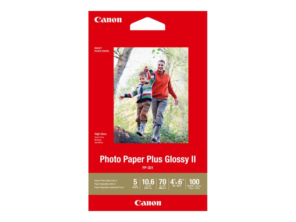 Canon Photo Paper Plus Glossy II Inkjet Paper, 4x6, 100 Sheet