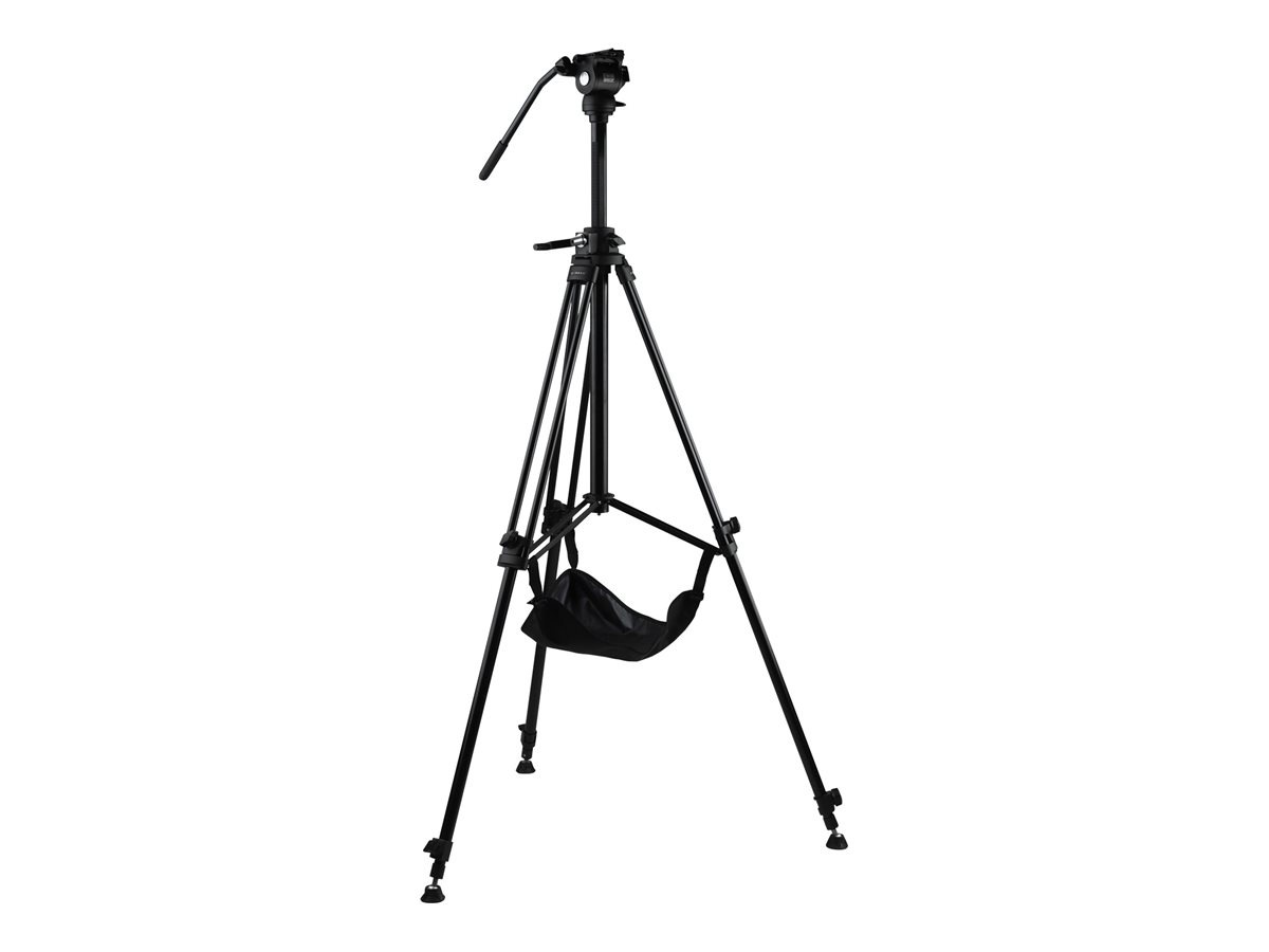 E-Image EG03FA3 tripod - 2-stage, aluminum, fluid head, with height adjustable column, 13.2lbs payload, variable tilt