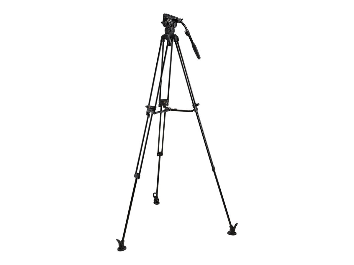 E-Image EG10A2 tripod - 2-stage, aluminum, 75mm, fluid head, 22lbs payload, with counterbalance and drag