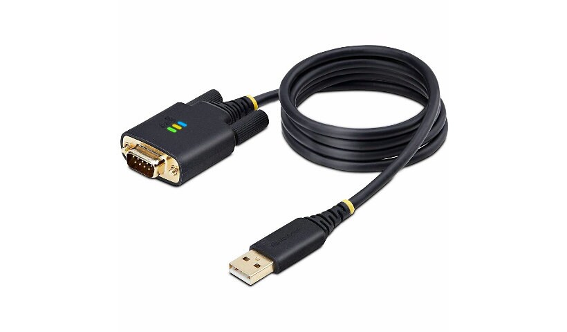 StarTech.com 3ft/1m USB to Serial Adapter Cable, COM Retention, FTDI, RS232, Changeable Screws/Nuts, Windows/macOS/Linux