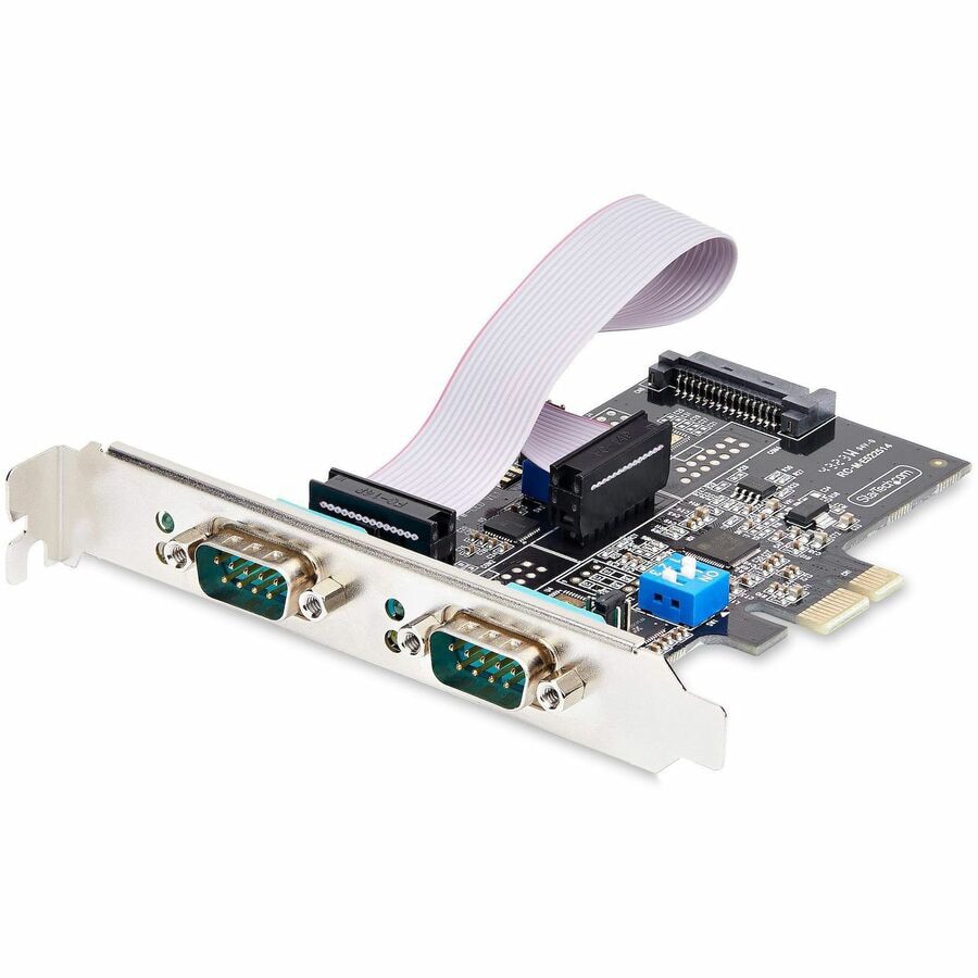 StarTech.com 2-Port Serial PCIe Card for RS232/RS422/RS485, 16C1050 UART, ESD Protection, Windows/Linux, TAA-Compliant