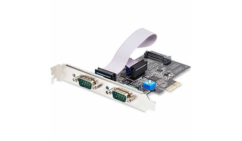 StarTech.com 2-Port Serial PCIe Card for RS232/RS422/RS485, 16C1050 UART, ESD Protection, Windows/Linux, TAA-Compliant