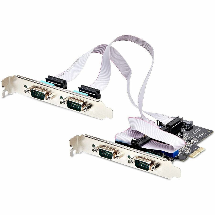 StarTech.com 4-Port Serial PCIe Card for RS232/RS422/RS485, 16C1050 UART, ESD Protection, Windows/Linux, TAA-Compliant