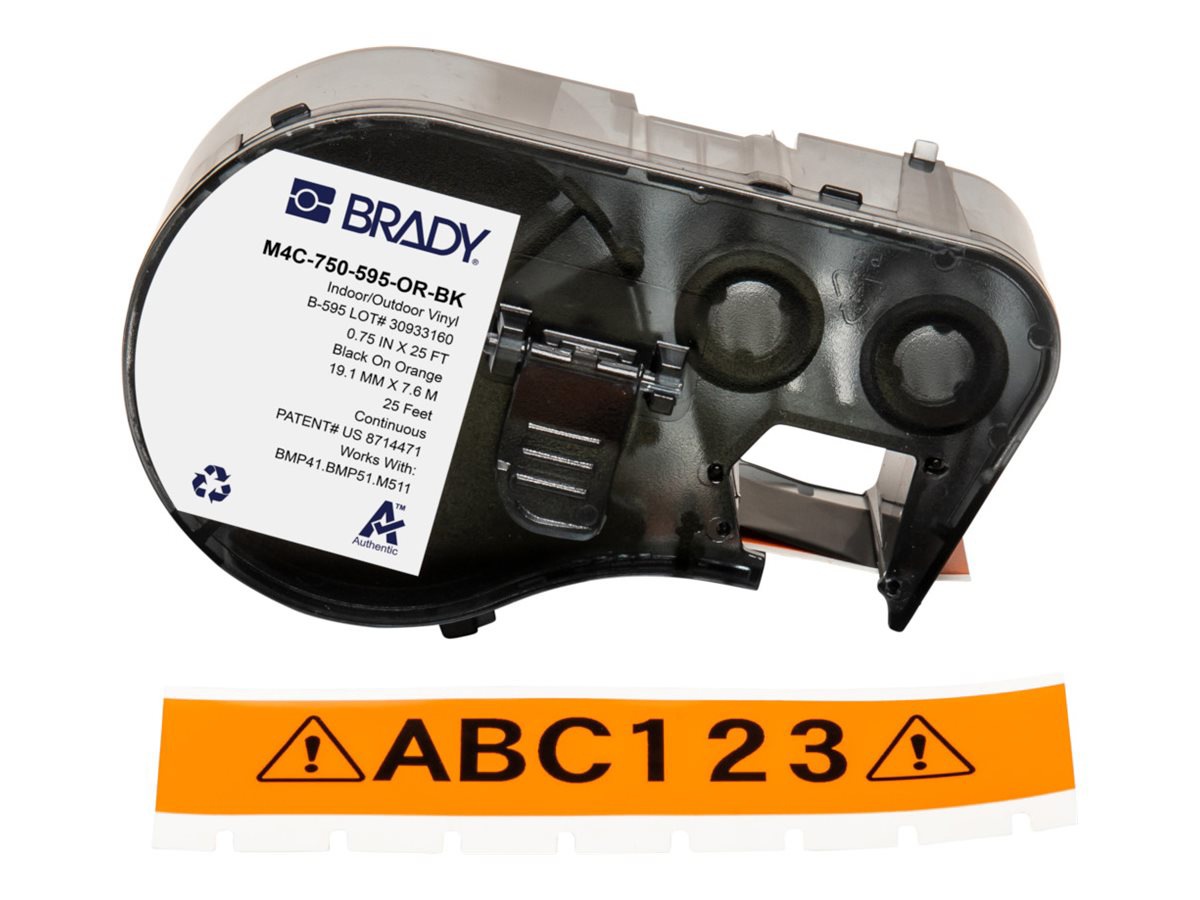 Brady - label cartridge - glossy - 1 cassette(s) - Roll (1.905 cm x 7.62 m)