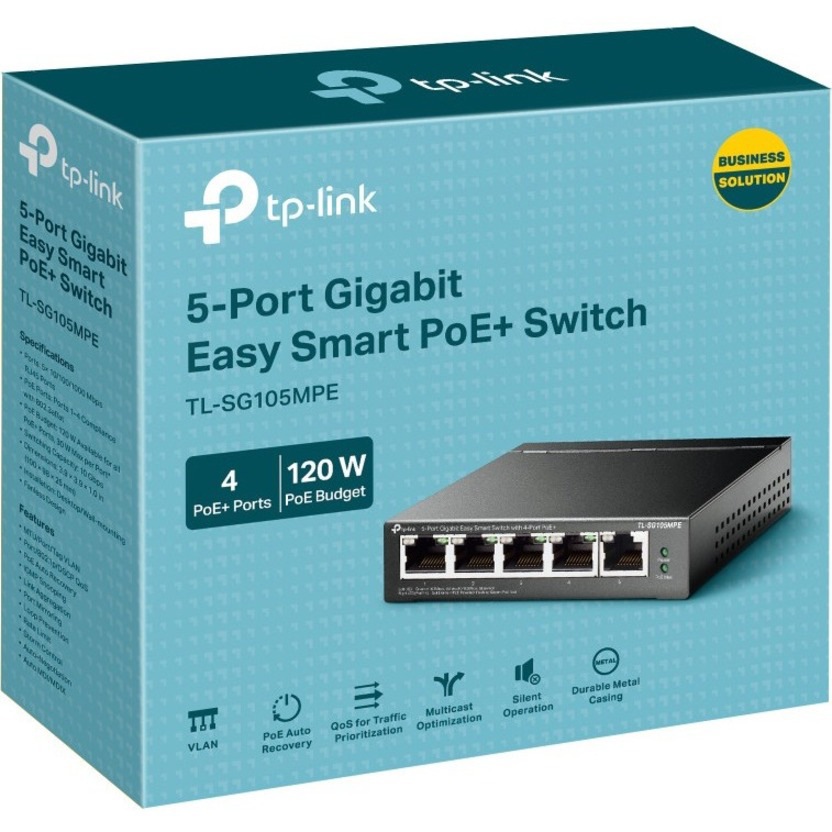 Thumbnail 4 of 4 for TP-Link TL-SG105MPE - 5-Port Gigabit Easy Smart Switch with 4-Port PoE+
