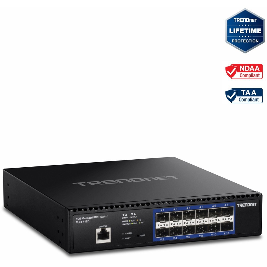 TRENDnet 12-Port 10G Layer 2 Managed SFP+ Switch