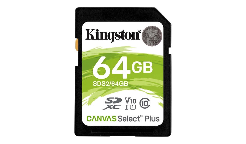 Kingston Canvas Select Plus - flash memory card - 64 GB - SDXC UHS-I