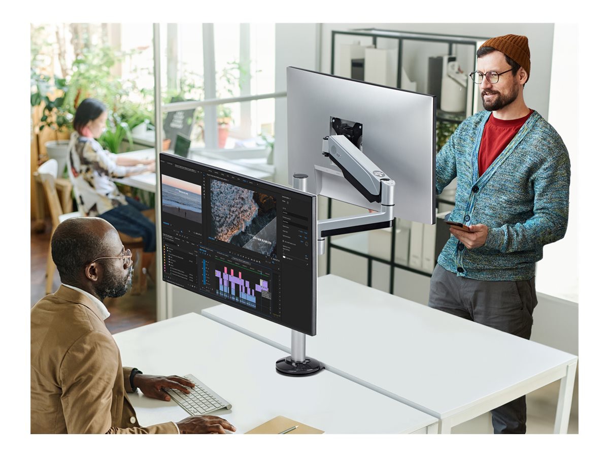 Thumbnail 5 of 9 for SIIG Dual Stacked Monitor Arm Desk Mount - 17" - 32" - Max Load 19.8lbs each - VESA 75/100mm mounting kit - for 2 LCD