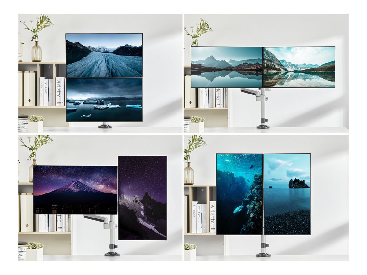 Thumbnail 6 of 9 for SIIG Dual Stacked Monitor Arm Desk Mount - 17" - 32" - Max Load 19.8lbs each - VESA 75/100mm mounting kit - for 2 LCD