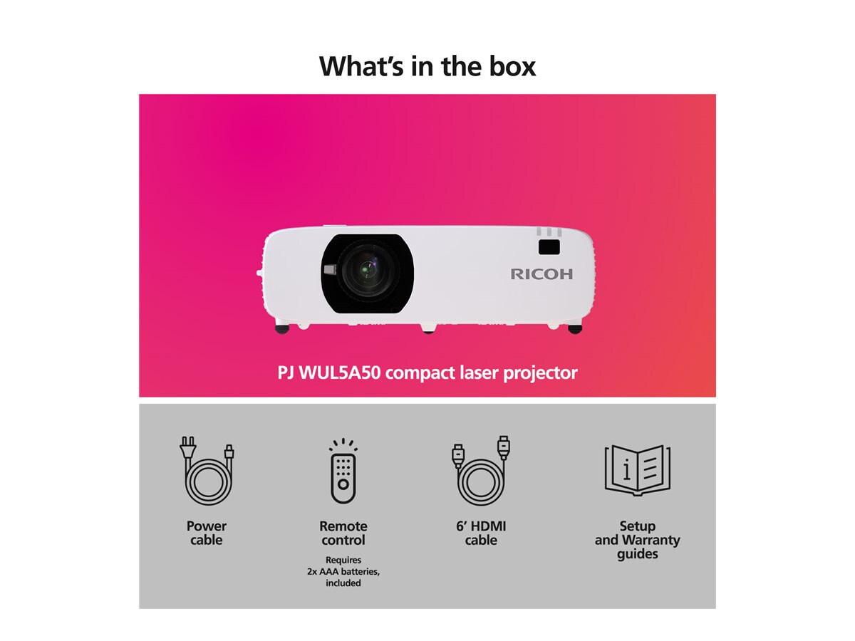Thumbnail 2 of 8 for Ricoh PJ WUL5A50 - 3LCD projector - portable