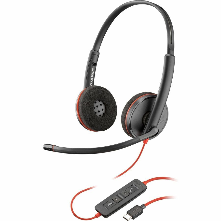 Poly Blackwire 3220 Stereo USB-C Headset +USB-C/A Adapter