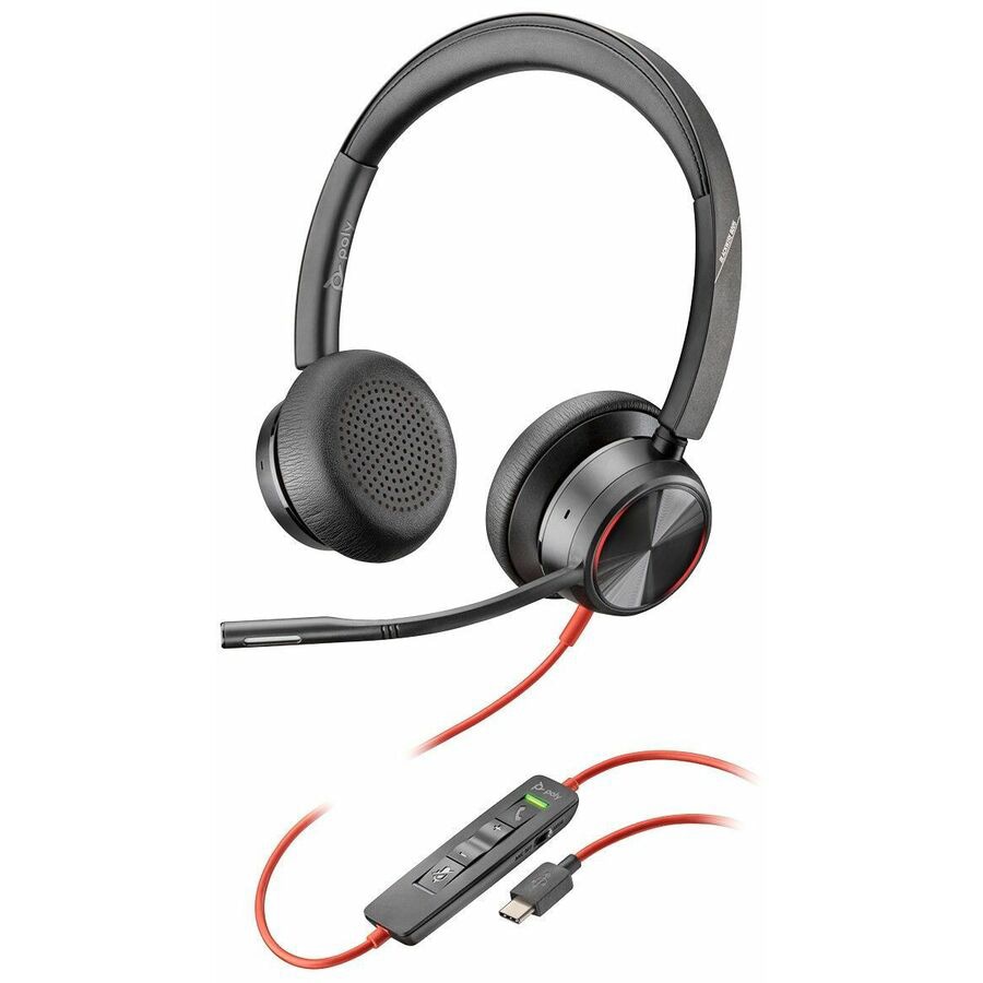Thumbnail 2 of 8 for Poly Blackwire 8225 Stereo Microsoft Teams Certified USB-C Headset +USB-C/A Adapter