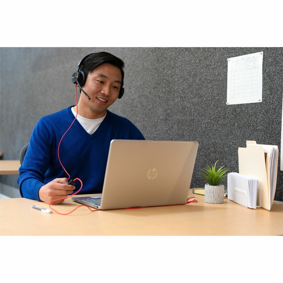 Thumbnail 3 of 8 for Poly Blackwire 8225 Stereo Microsoft Teams Certified USB-C Headset +USB-C/A Adapter