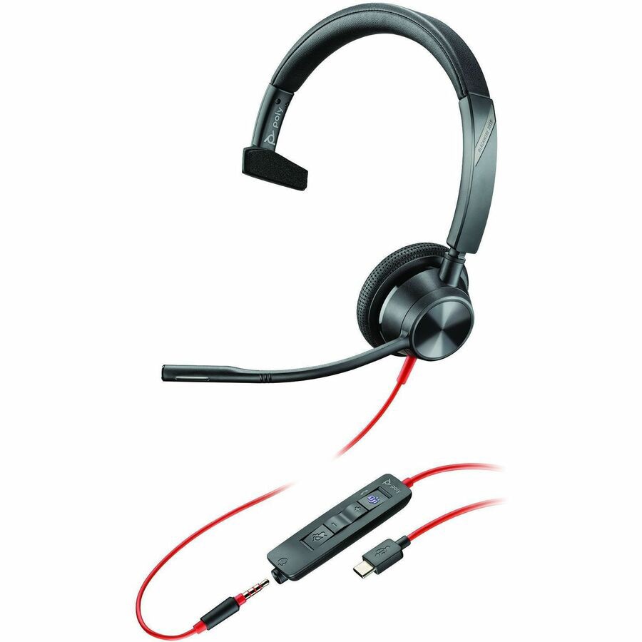Poly Blackwire 3315 Monaural Microsoft Teams Certified USB-C Headset