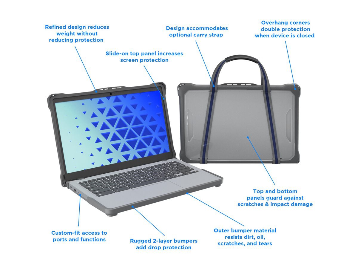 Thumbnail 4 of 21 for MAXCases Extreme Shell-F2 Slide Case for G9/G8 Clamshell 11.6" Chromebook - Gray
