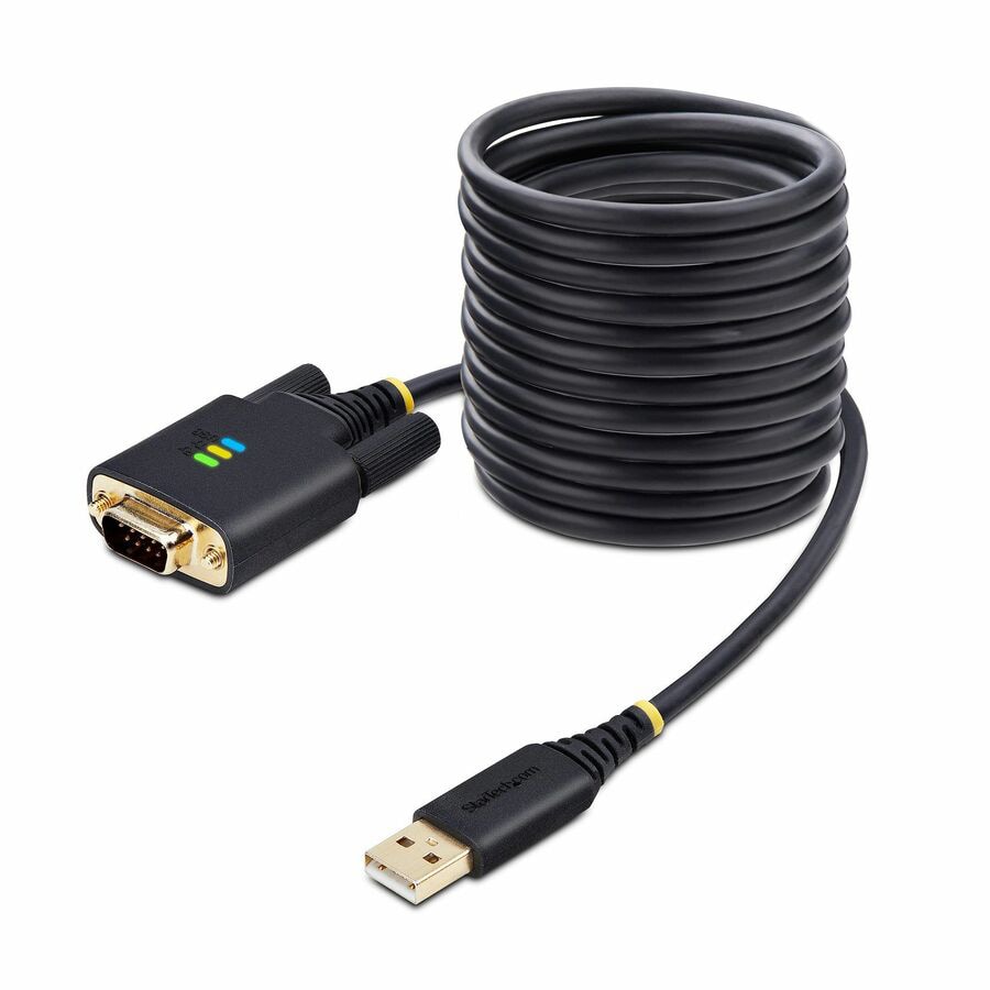 Thumbnail 2 of 9 for StarTech.com 10ft/3m USB to Serial Adapter Cable, COM Retention, FTDI, RS232, Changeable Screw/Nuts, Windows/macOS/Linux