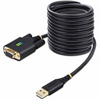 StarTech.com 10ft (3m) USB to Null Modem Serial Adapter Cable, COM Retention, FTDI, RS232, Changeable DB9 Screws/Nuts,