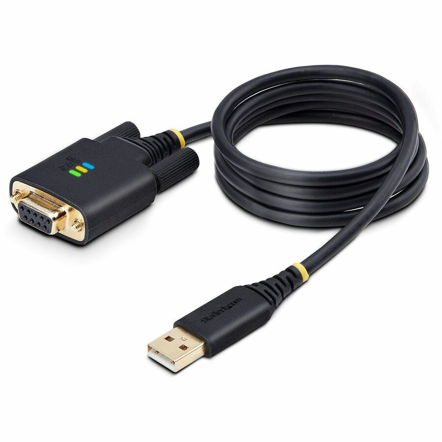 StarTech.com 3ft (1m) USB to Null Modem Serial Adapter Cable, COM Retention, FTDI, RS232, Interchangeable Screws/Nuts