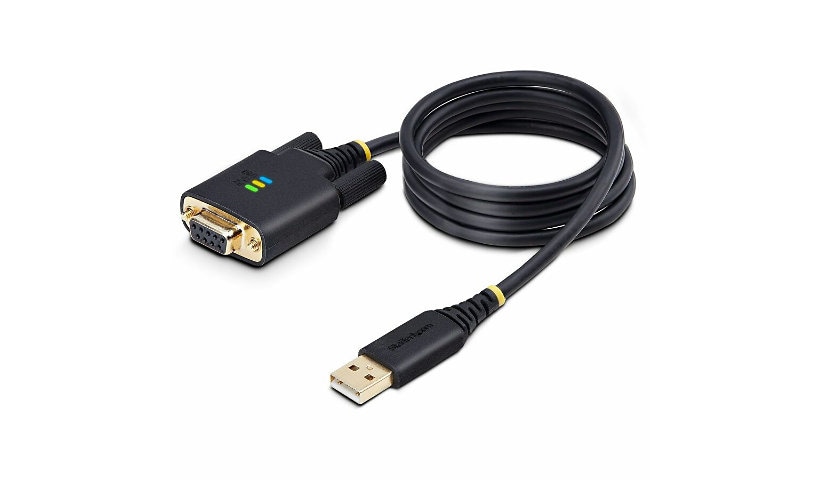 StarTech.com 3ft (1m) USB to Null Modem Serial Adapter Cable, COM Retention, FTDI, RS232, Changeable DB9 Screws/Nuts,