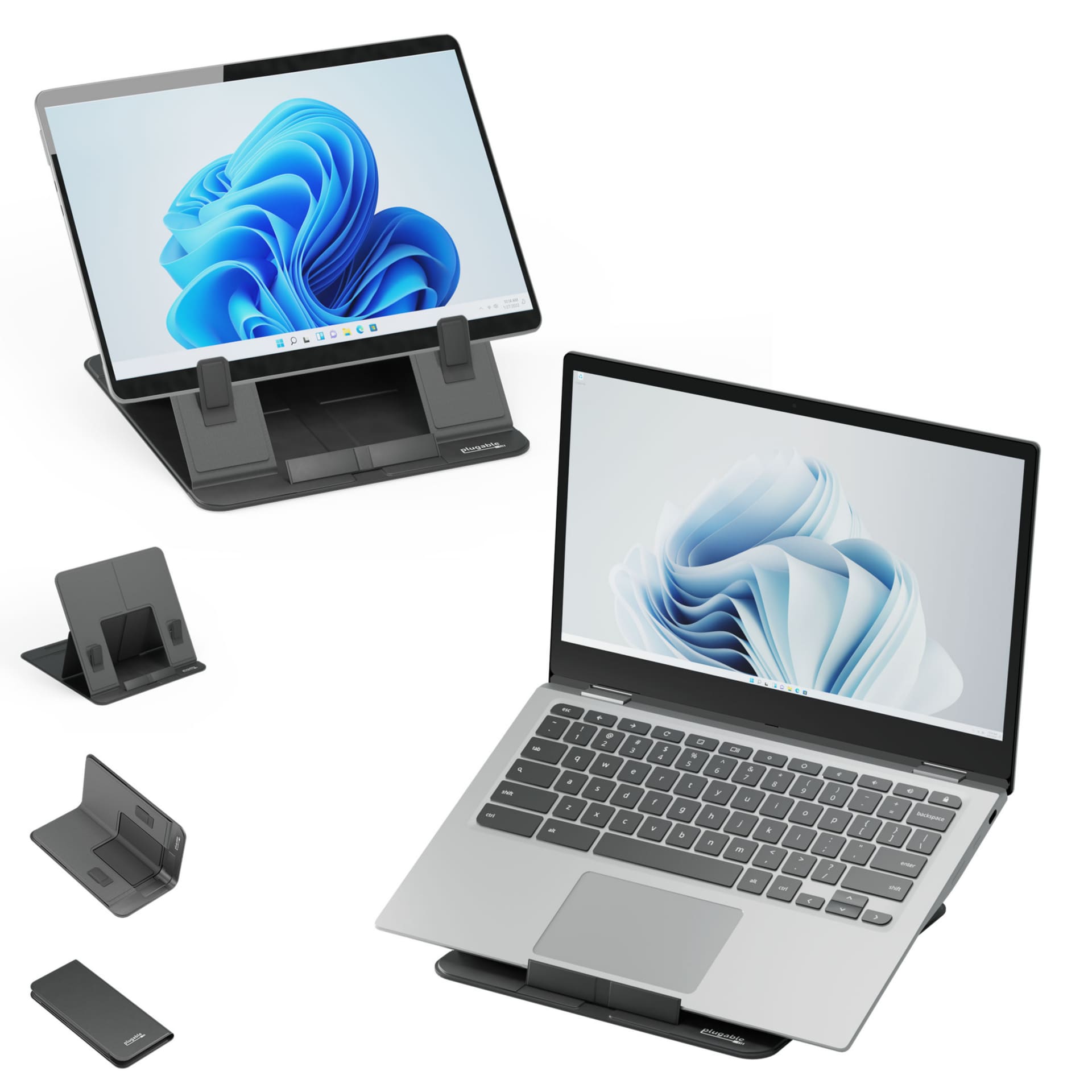 Plugable Drawing Tablet Stand, Portable Foldable Laptop Stand, 4 Adjustable Angles, for Laptop and Tablets Up to 16"