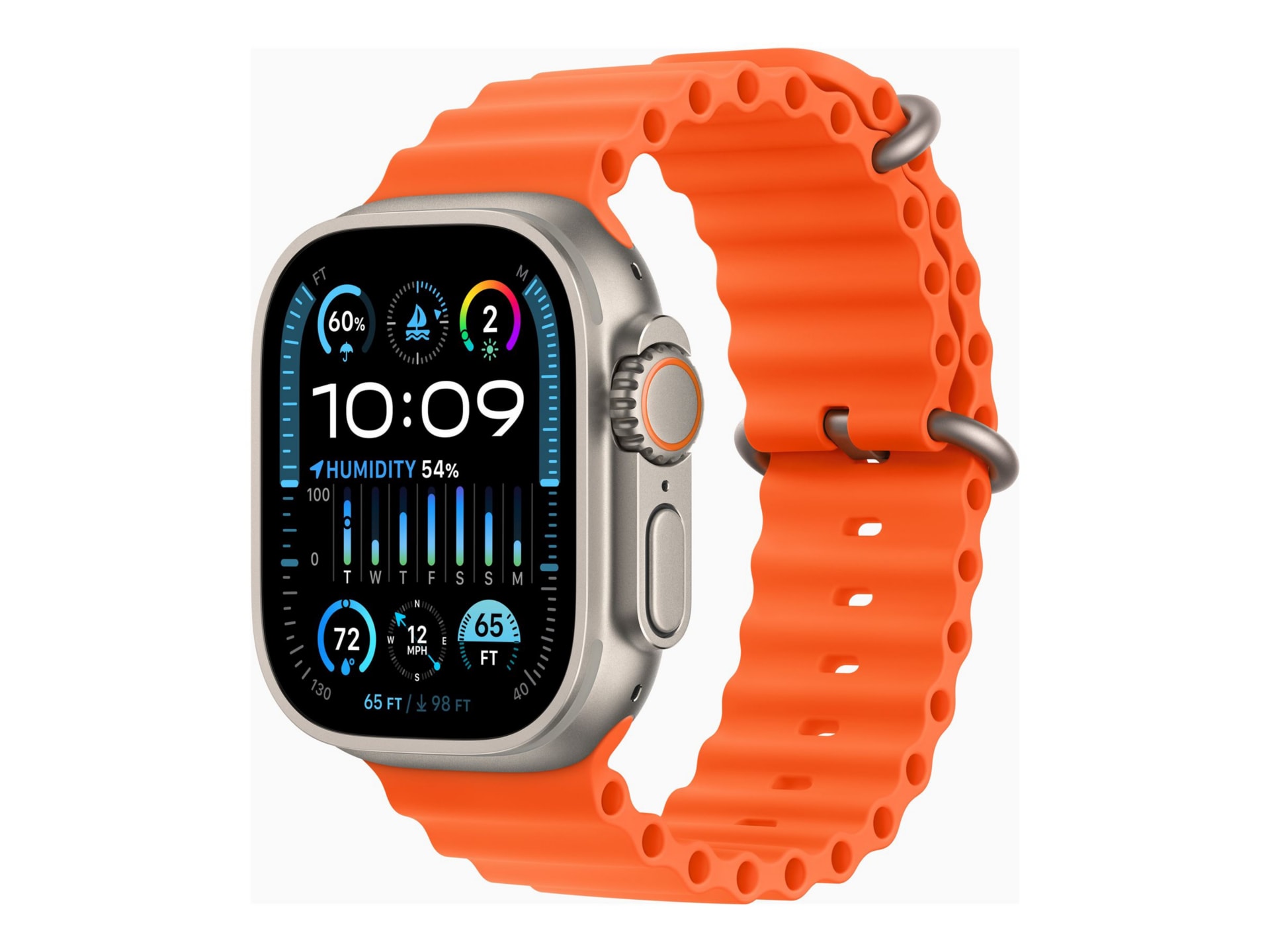 Apple Watch Ultra 2 (GPS + Cellular) - 49mm Titanium Case with Orange Ocean Band - 64 GB