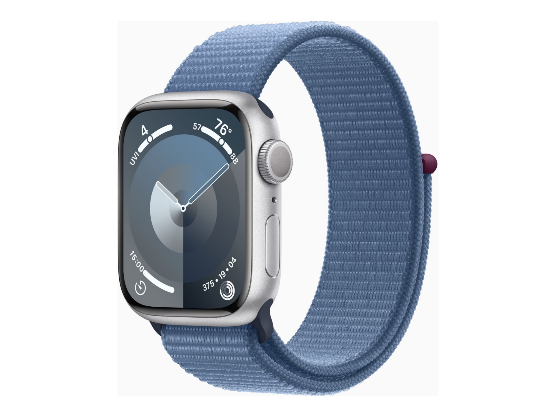 Apple Watch Series 9 (GPS) - 41mm Silver Aluminum Case with Winter Blue Sport Loop - 64 GB