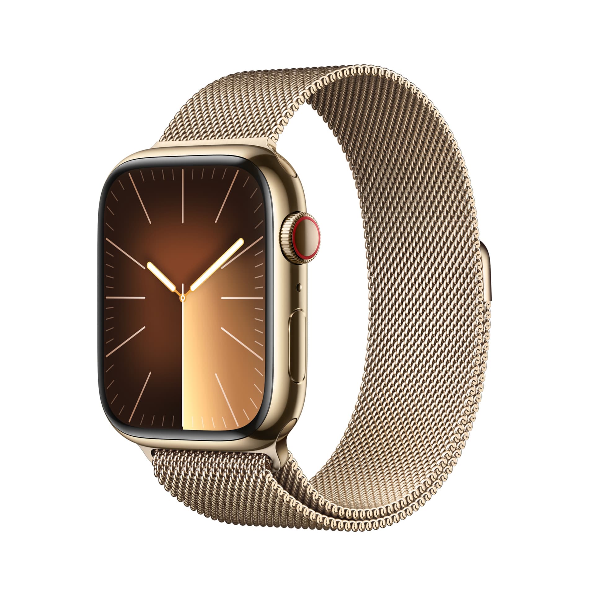 Apple Watch Series 9 (GPS + Cellular) - 45mm Gold Stainless Steel Case with Gold Milanese Loop - 64 GB